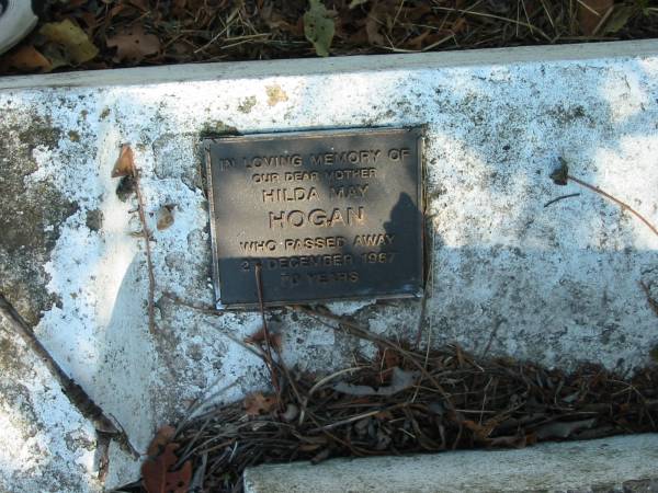 Hilda May Hogan 27 Dec 1987 70Years  | Anglican Cemetery, Sherwood.  |   | 