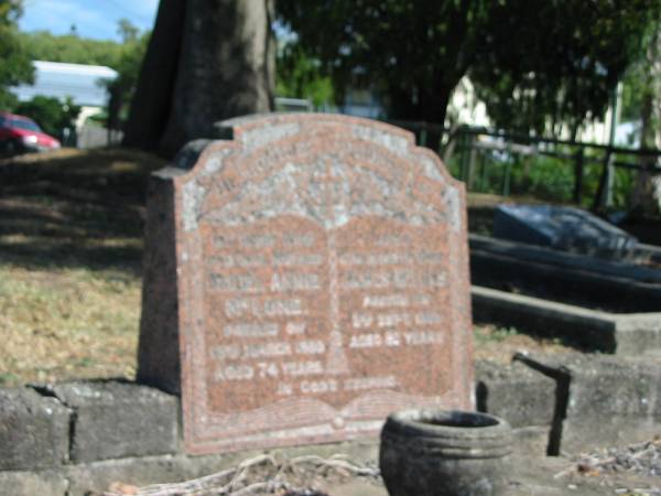 Mabel Annie McLune 15 Mar 1980 aged 74  | James McLune 19 Sep  /? aged 89? years  | Anglican Cemetery, Sherwood.  |   |   | 