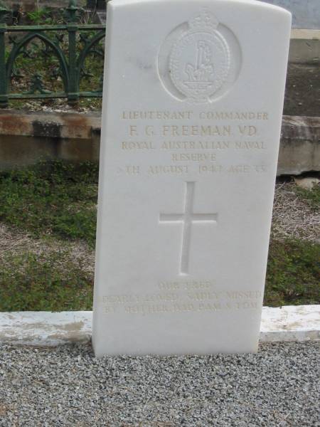 F.G. Freeman  |   | Sherwood (Anglican) Cemetery, Brisbane  | 