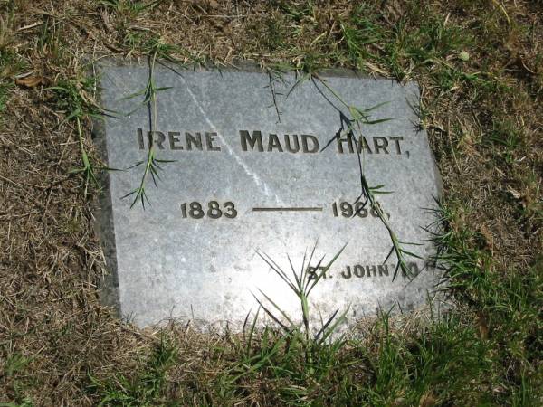 Irene Maud Hart  | 1883-1968  |   | Sherwood (Anglican) Cemetery, Brisbane  | 