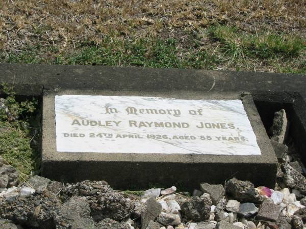 Audley Raymond JONES  | 24 Apr 1926 aged 55  |   | Sherwood (Anglican) Cemetery, Brisbane  |   | 