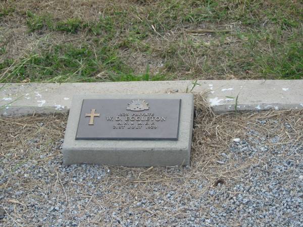 W.D. EGGLETON  | 21 July 1929  |   | Sherwood (Anglican) Cemetery, Brisbane  |   | 
