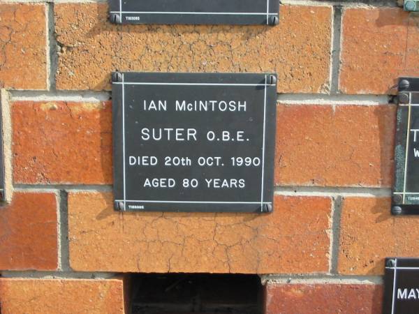 Ian McIntosh SUTER  | 20 Oct 1990  | aged 80 yr  |   | Sherwood (Anglican) Cemetery, Brisbane  | 