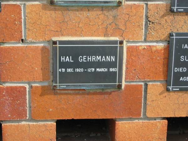 Hal GEHRMANN  | 4 Dec 1920  | 12 Mar 1983  |   | Sherwood (Anglican) Cemetery, Brisbane  | 