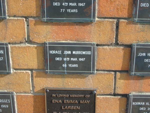 Horace John MURROWOOD  | 16 Mar 1967  | 66 yrs  |   | Sherwood (Anglican) Cemetery, Brisbane  | 