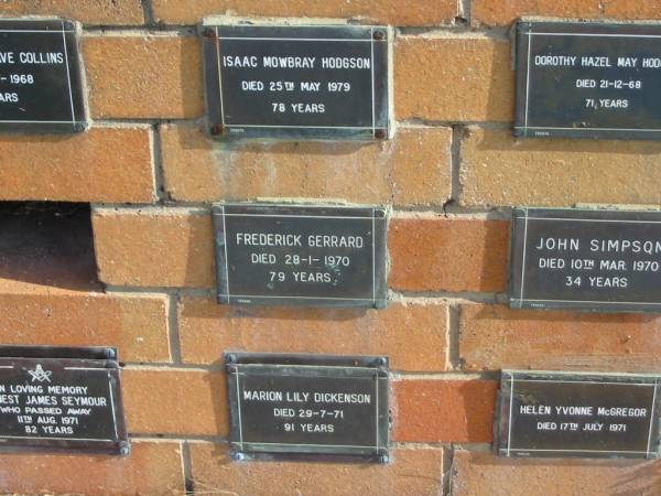 Frederick GERRARD  | 28-1-1970  | 79 yrs  |   | Sherwood (Anglican) Cemetery, Brisbane  | 