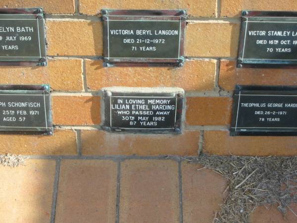 Lilian Ethel HARDING  | 30 May 1982  | 87 yrs  |   | Sherwood (Anglican) Cemetery, Brisbane  | 