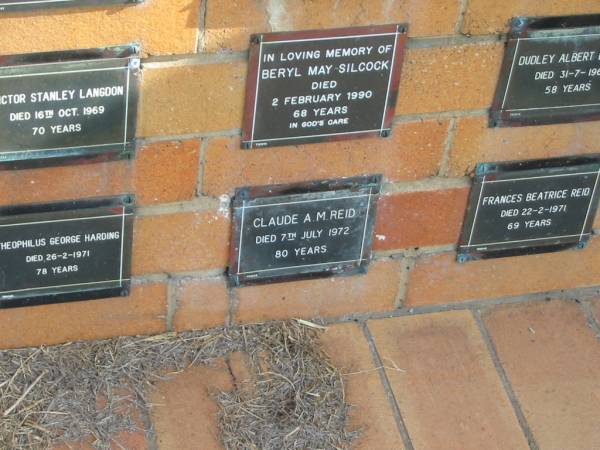 Claude A M REID  | 7 Jul 1972  | 80 yrs  |   | Sherwood (Anglican) Cemetery, Brisbane  | 