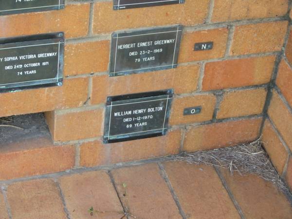 William Henry BOLTON  | 1-12-1970  | 69 yrs  |   | Sherwood (Anglican) Cemetery, Brisbane  | 