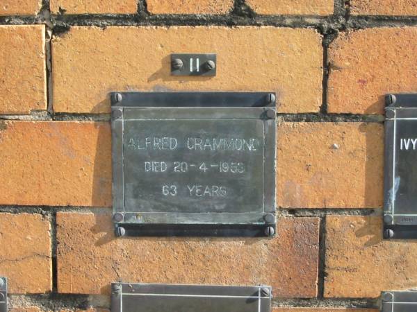Alfred CRAMMOND  | 20-4-1953  | 63 yrs  | Sherwood (Anglican) Cemetery, Brisbane  | 