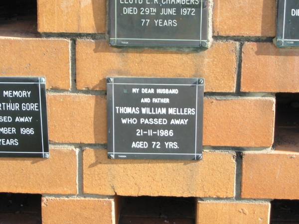 Thomas William MELLERS  | 21-11-1986  | 72 yrs  |   | Sherwood (Anglican) Cemetery, Brisbane  | 