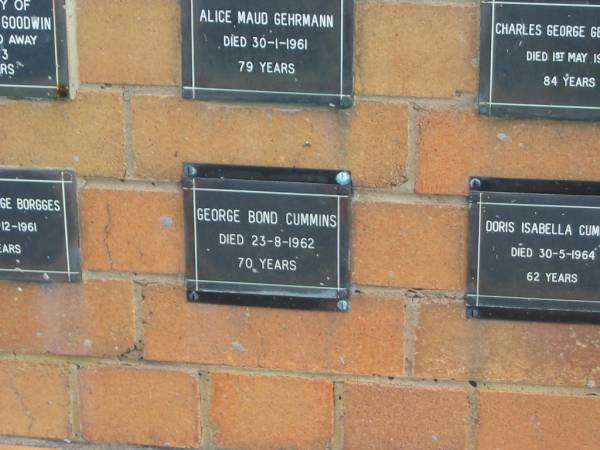 George Bond CUMMINS  | 23-8-1962  | 70 yrs  |   | Sherwood (Anglican) Cemetery, Brisbane  | 