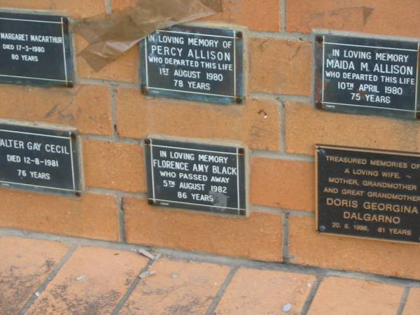 Florence Amy BLACK  | 5 Aug 1982  | 86 yrs  |   | Sherwood (Anglican) Cemetery, Brisbane  | 