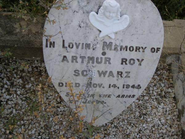 Arthur Roy SCHWARZ,  | died 14 Nov 1945;  | Silverleigh Lutheran cemetery, Rosalie Shire  | 