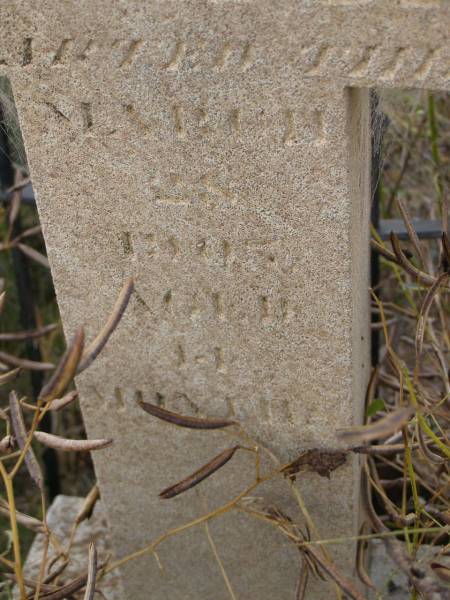 Annie Estel BEUTEL,  | died 24 March 1905 aged 14 months;  | Silverleigh Lutheran cemetery, Rosalie Shire  | 