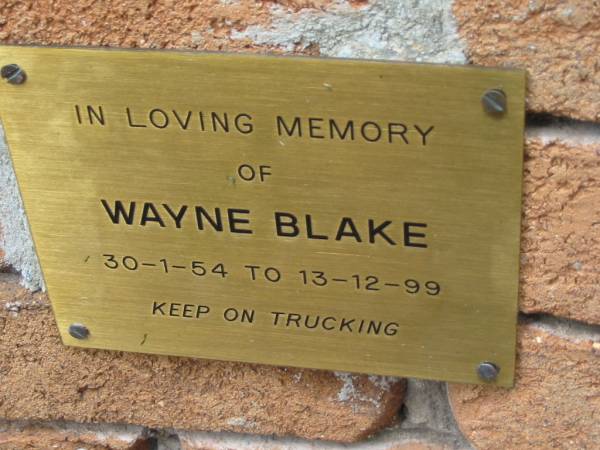 Wayne BLAKE,  | 30-1-54 - 13-12-99;  | Slacks Creek St Mark's Anglican cemetery, Daisy Hill, Logan City  | 