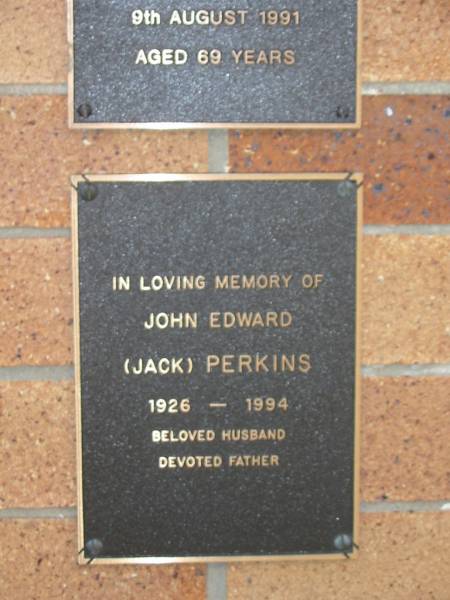 Jogn Edward (Jack) PERKINS  | 1926 - 1994  |   | Liberal Catholic Church of St Alban, Brisbane  |   | 