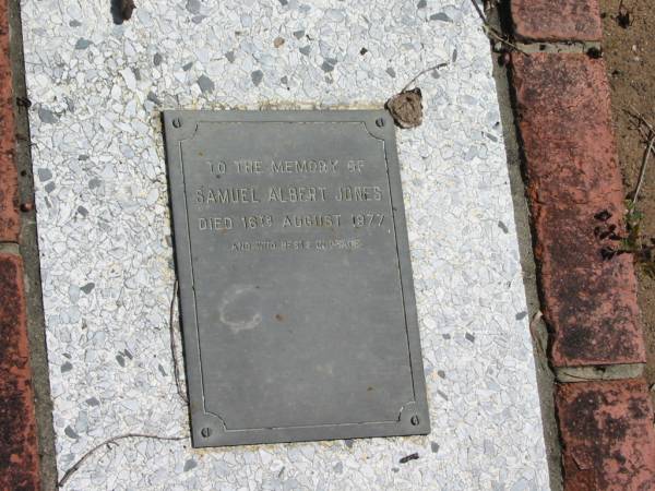 Samuel Albert JONES  | 16 Aug 1977  |   | St Margarets Anglican memorial garden, Sandgate, Brisbane  |   | 