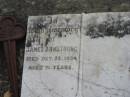 
James ARMSTRONG
28 Oct 1934, aged 71
Stone Quarry Cemetery, Jeebropilly, Ipswich
