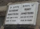 
Catherine ARMSTRONG
10 Jun 1940, aged 70
Henry ARMSTRONG
25 May 1946 aged 75
Stone Quarry Cemetery, Jeebropilly, Ipswich
