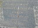 
Sarah Elizabeth CHALK
9 Mar 1937, aged 53
Stone Quarry Cemetery, Jeebropilly, Ipswich
