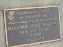 
Marjorie Joyce MAROSKE
10 Sep 1998, aged 76
Stone Quarry Cemetery, Jeebropilly, Ipswich

