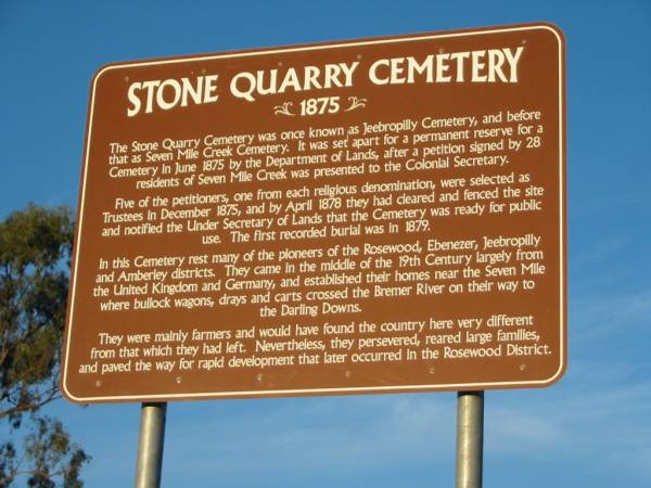 Stone Quarry Cemetery, Jeebropilly, Ipswich  | 