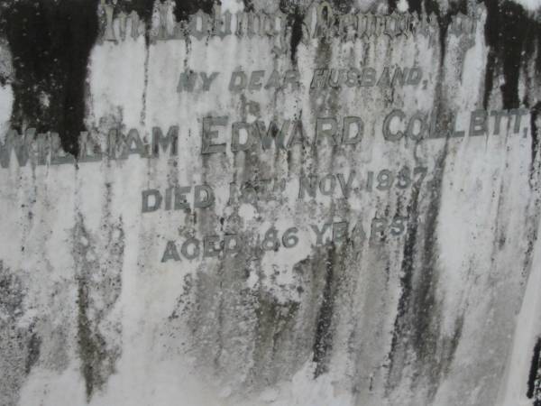 William Edward COLLETT  | 15 Nov 1937, aged 86  | Stone Quarry Cemetery, Jeebropilly, Ipswich  | 