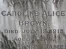 
Caroline Alice BROWN,
died 13 July 1915 aged 5 years;
Henry James BROWN,
died 22 Sept 1924 aged 19 years;
Tallebudgera Presbyterian cemetery, City of Gold Coast
