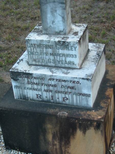 Catherine GUMLEY  | 19 Mar 1933  | aged 69  |   | Tamborine Catholic Cemetery, Beaudesert  |   | 