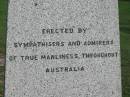 
George DOYLE
b: Brookfield 28 Apr 1869

Albert Christian DAHLKE
b: Pimpama 10 December 1875

murdered at Lethbridges Pocket (Warrego River) Easter Day 1902
(interred 13 January 1904)

a href=LethbridgesPocket.htmlLethbridges Pocketa
Tamrookum All Saints church cemetery, Beaudesert 
