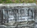 
Mary Margaret (SALISBURY)
(daughter of) G and F SALISBURY
23 Jan 1935, aged 7 weeks
Tamrookum All Saints church cemetery, Beaudesert
