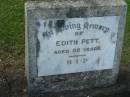 
Edith PETT
aged 85
Tamrookum All Saints church cemetery, Beaudesert
