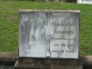 
SONG

Francis Edwin BUCHANAN
(accidentally killed) 6 Feb 1941, aged 24

Tamrookum All Saints church cemetery, Beaudesert
