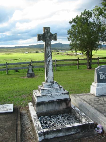 Grenville Arthur KINGSLEY  | (youngest son of ) Charles KINGSLEY  | (canon of Westminster and rector of Eversley)  | (wife) FANNY (KINGSLEY)  | b: Eversley 12 Apr 1858,  | d: Hollow, Queensland, 18 May 1898  | Tamrookum All Saints church cemetery, Beaudesert  | 