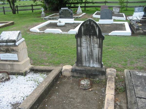 Bertha Alice  | (daughter of) W and J RUDD  | b:  18 Oct 1891, d: 29 Dec 1908 at Airedale  | Tamrookum All Saints church cemetery, Beaudesert  | 