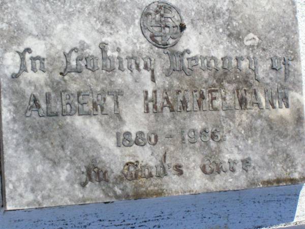 Albert HAMMELMANN,  | 1880 - 1966;  | Tarampa Apostolic cemetery, Esk Shire  | 