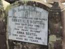 
Ernst C F BEUTEL
24 Jul 1941 aged 65
Anna BEUTEL
20 Aug 1966 aged 90
Tarampa Baptist Cemetery, Esk Shire
