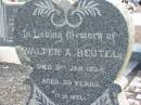 
Walter A BEUTEL
8 Jan 1934 aged 20
Tarampa Baptist Cemetery, Esk Shire
