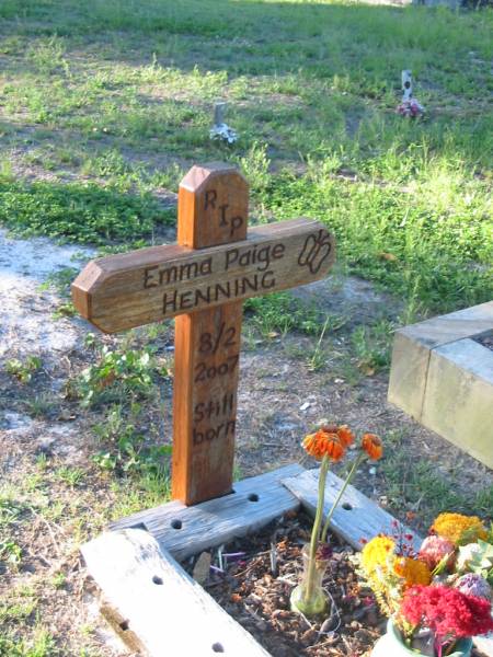 Emma Paige HENNING,  | stillborn 8-2-2007;  | Tea Gardens cemetery, Great Lakes, New South Wales  | 