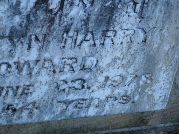 Mervyn Harry HOWARD,  | died 23 June 1978 aged 54 years;  | Tea Gardens cemetery, Great Lakes, New South Wales  | 