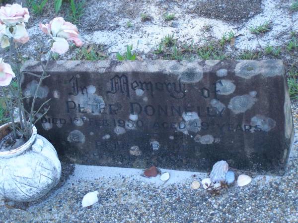 Peter DONNELLY,  | died 1 Feb 1980 aged 49 years;  | Tea Gardens cemetery, Great Lakes, New South Wales  | 