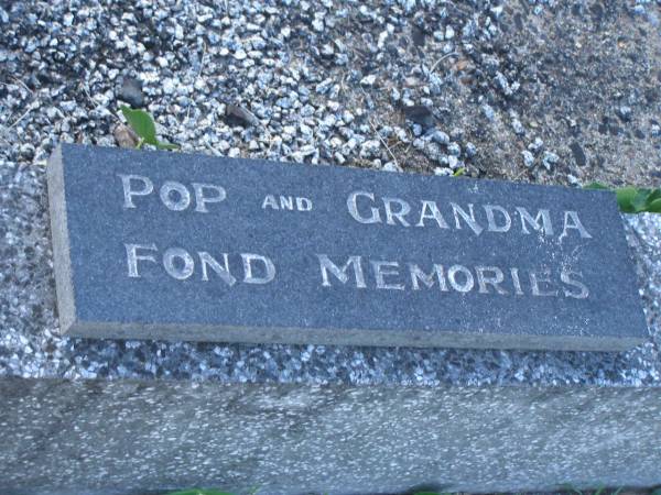 Tom PERRIN,  | husband father pop,  | died 13 May 1983 aged 85 years;  | Janet Emily PERRIN,  | wife mother grandma,  | died 5 Aug 1986 aged 85 years;  | Tea Gardens cemetery, Great Lakes, New South Wales  | 