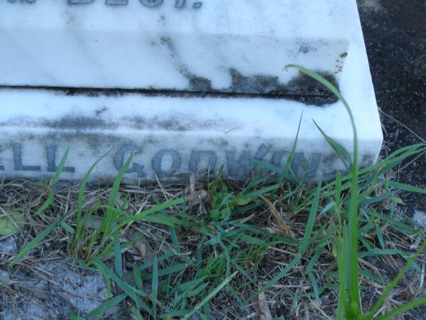 Murdoch Maxwell (Max) GODWIN,  | died 22 Nov 1926 aged 2 years 4 months;  | Tea Gardens cemetery, Great Lakes, New South Wales  | 