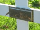 
Peter D. LLOYD,
died 17-7-2009 aged 67 years;
Tea Gardens cemetery, Great Lakes, New South Wales
