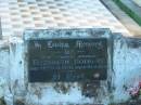 
Elizabeth HOLBERT,
mother,
died 21 May 1970 aged 91 years;
Tea Gardens cemetery, Great Lakes, New South Wales
