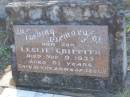 Leslie GRIFFITH, son, died 9 Nov 1933 aged 6 1/2 years; Tea Gardens cemetery, Great Lakes, New South Wales 