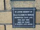 
Ella Elizabeth PARKER
23 Jul 1992
aged 94

The Gap Uniting Church, Brisbane
