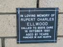 
Rupert Charles ELLWOOD
16 Oct 1991
aged 81

The Gap Uniting Church, Brisbane
