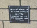 William Thomas WHITTA 17 Dec 1992 aged 79  The Gap Uniting Church, Brisbane 